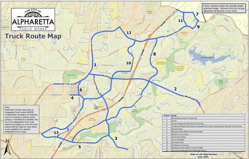 Truck Routes Map